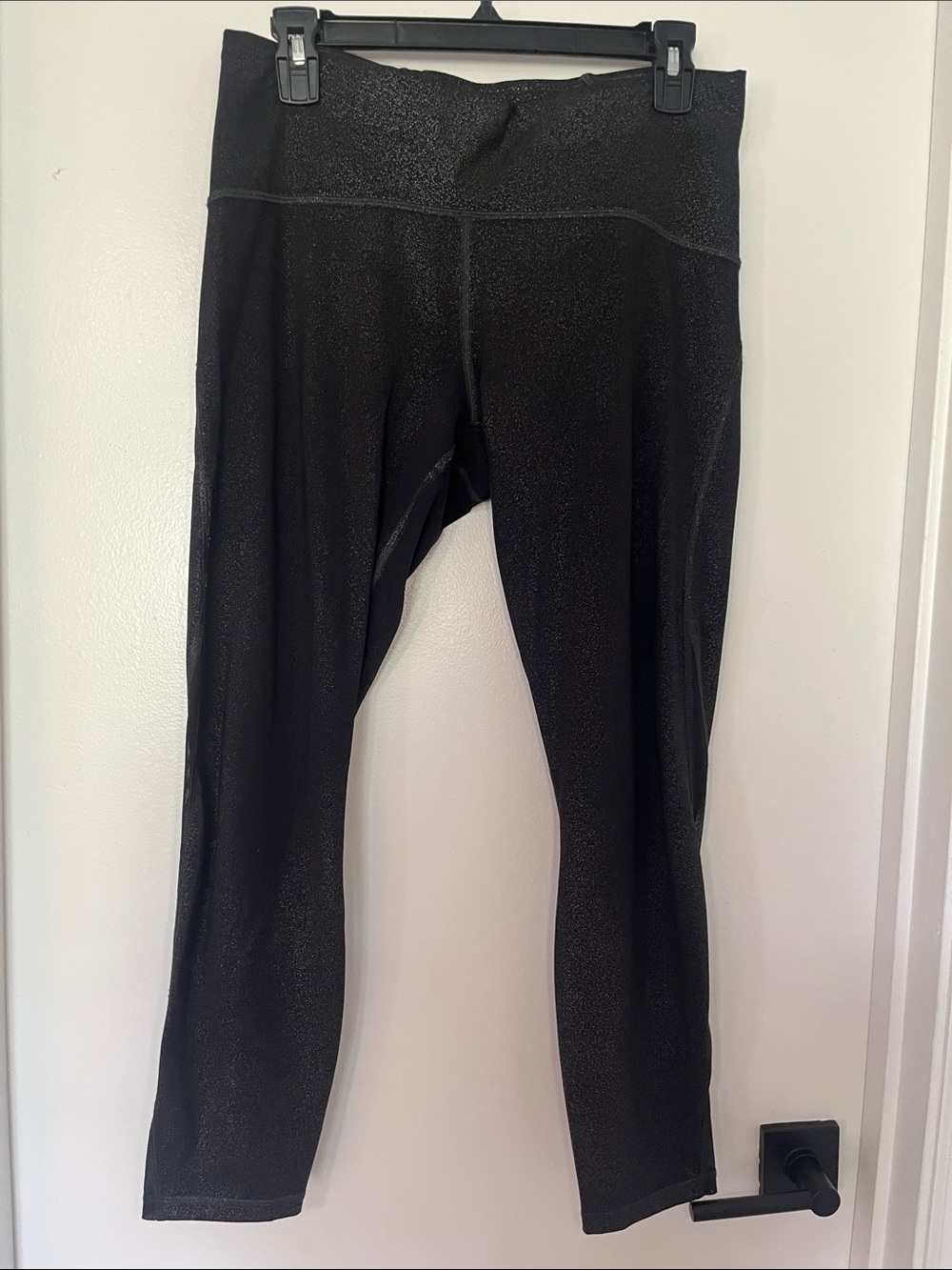 Lululemon Black Silver Shimmer High Rise Leggings - Size 10